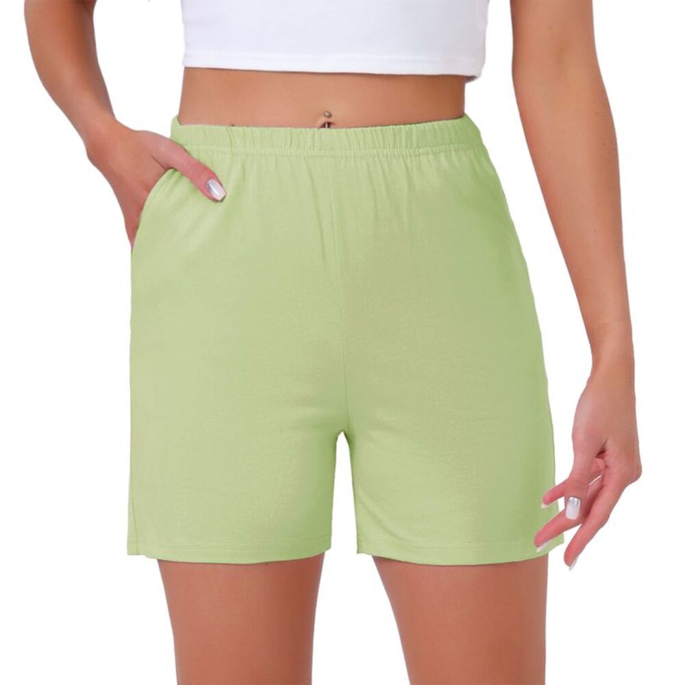 Women's Cotton Soft Stretch Boxer Lounge Shorts Green